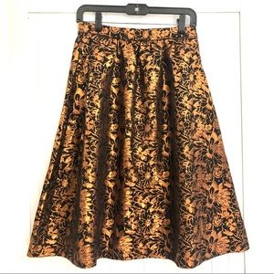 Forever 21 Golden Flower A-line Skirt